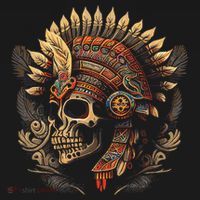 Mictlantecuhtli Aztec God Of Death Skull Doggie Tank thumb 4