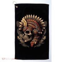 Mictlantecuhtli Aztec God Of Death Skull Golf Towel thumb 0