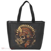 Mictlantecuhtli Aztec God Of Death Skull Tote Bag thumb 0