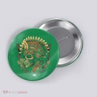 Mictlantecuhtli Aztec God Of Death Skull Button thumb 0