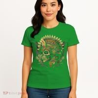 Mictlantecuhtli Aztec God Of Death Skull Women's T-Shirt thumb 4