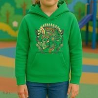 Mictlantecuhtli Aztec God Of Death Skull Kids Hoodie thumb 3