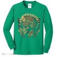 Mictlantecuhtli Aztec God Of Death Skull Kids Long Sleeve Shirt thumb 0