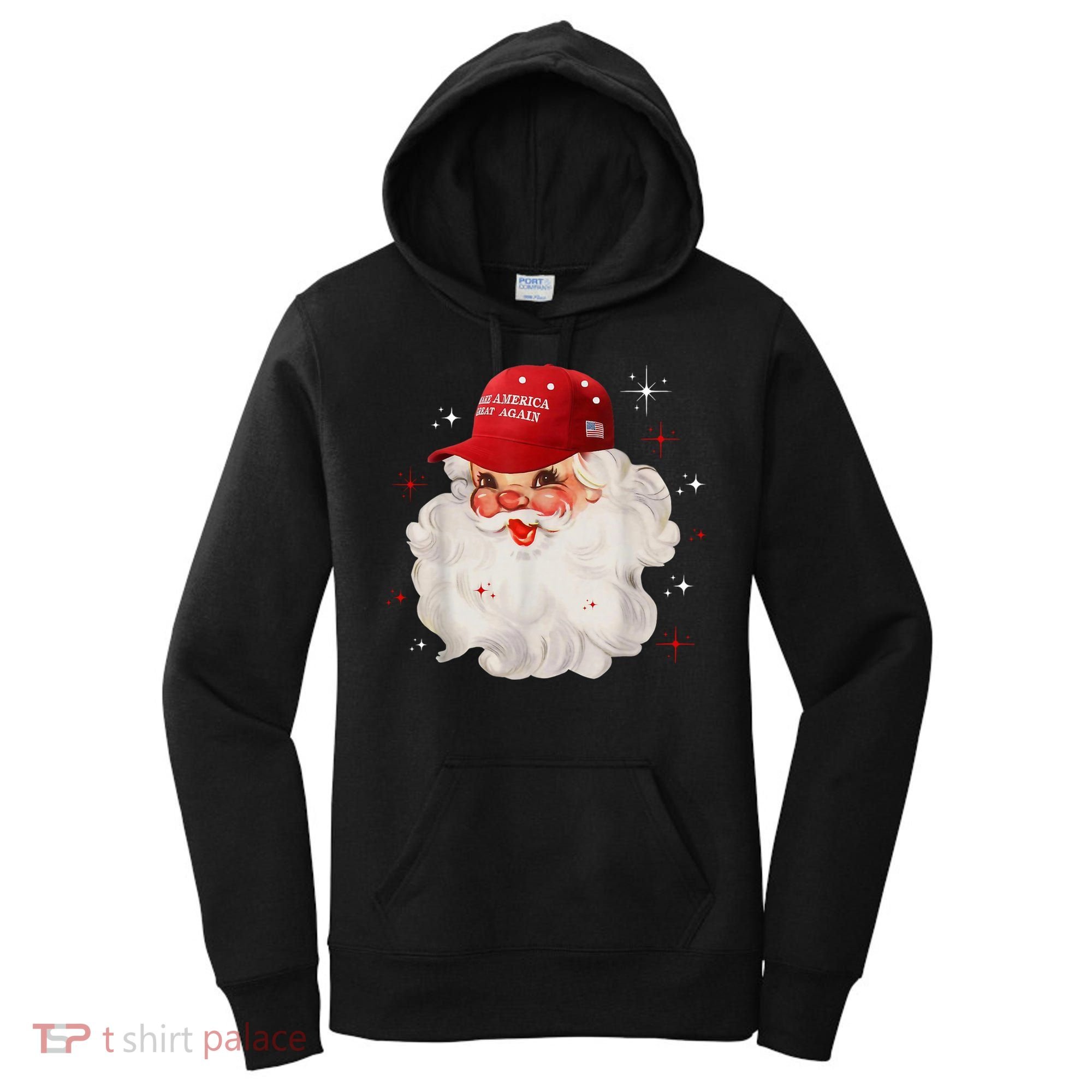 Make America Great Again Pro Trump Santa Christmas Women's Hoodie