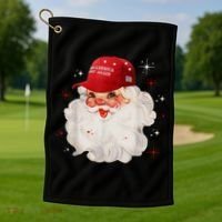 Make America Great Again Pro Trump Santa Christmas Golf Towel thumb 1