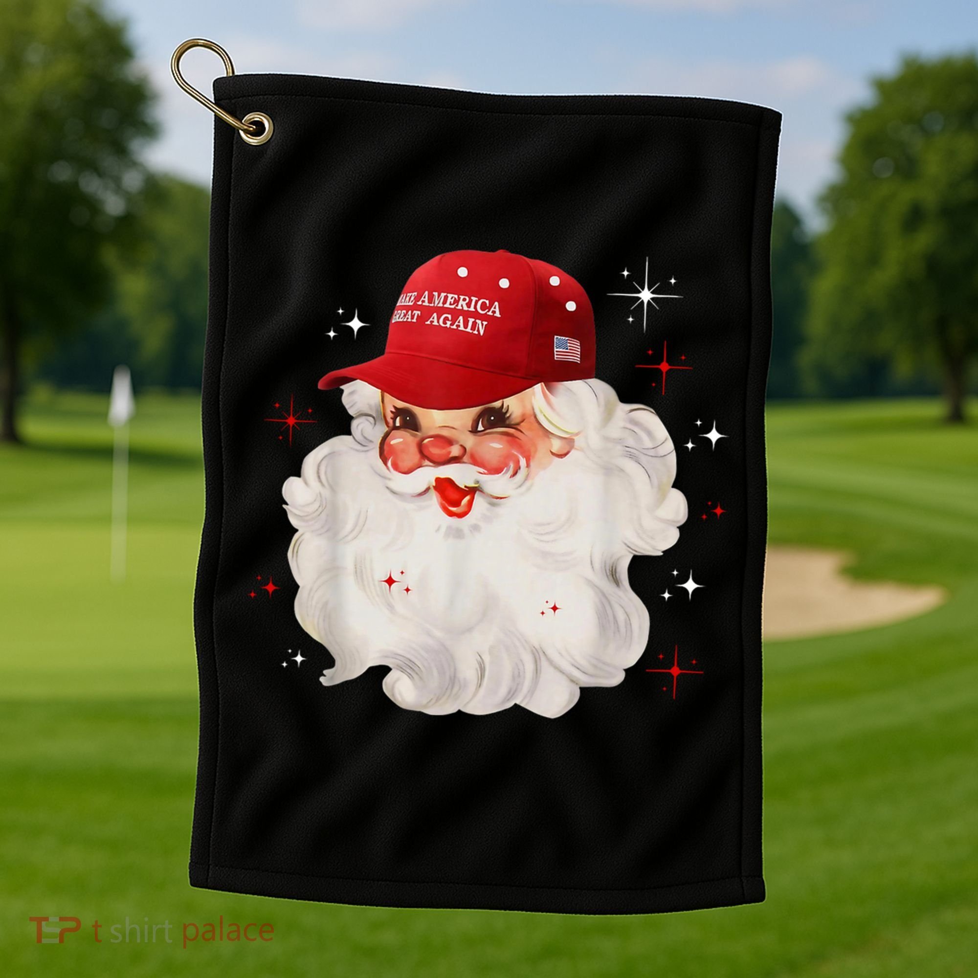 Make America Great Again Pro Trump Santa Christmas Golf Towel