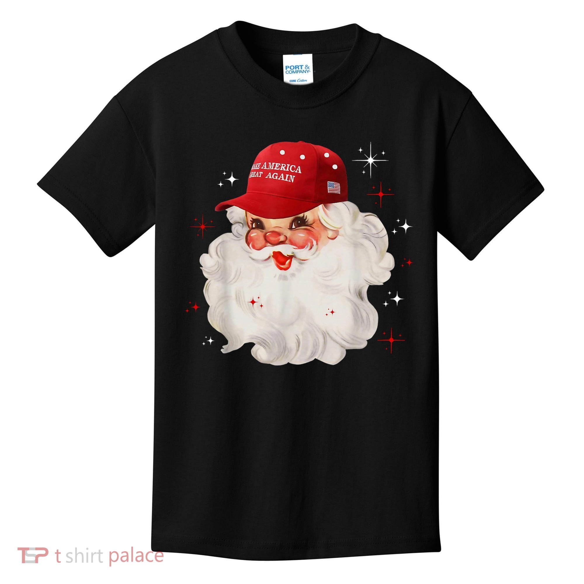 Make America Great Again Pro Trump Santa Christmas Kids T-Shirt