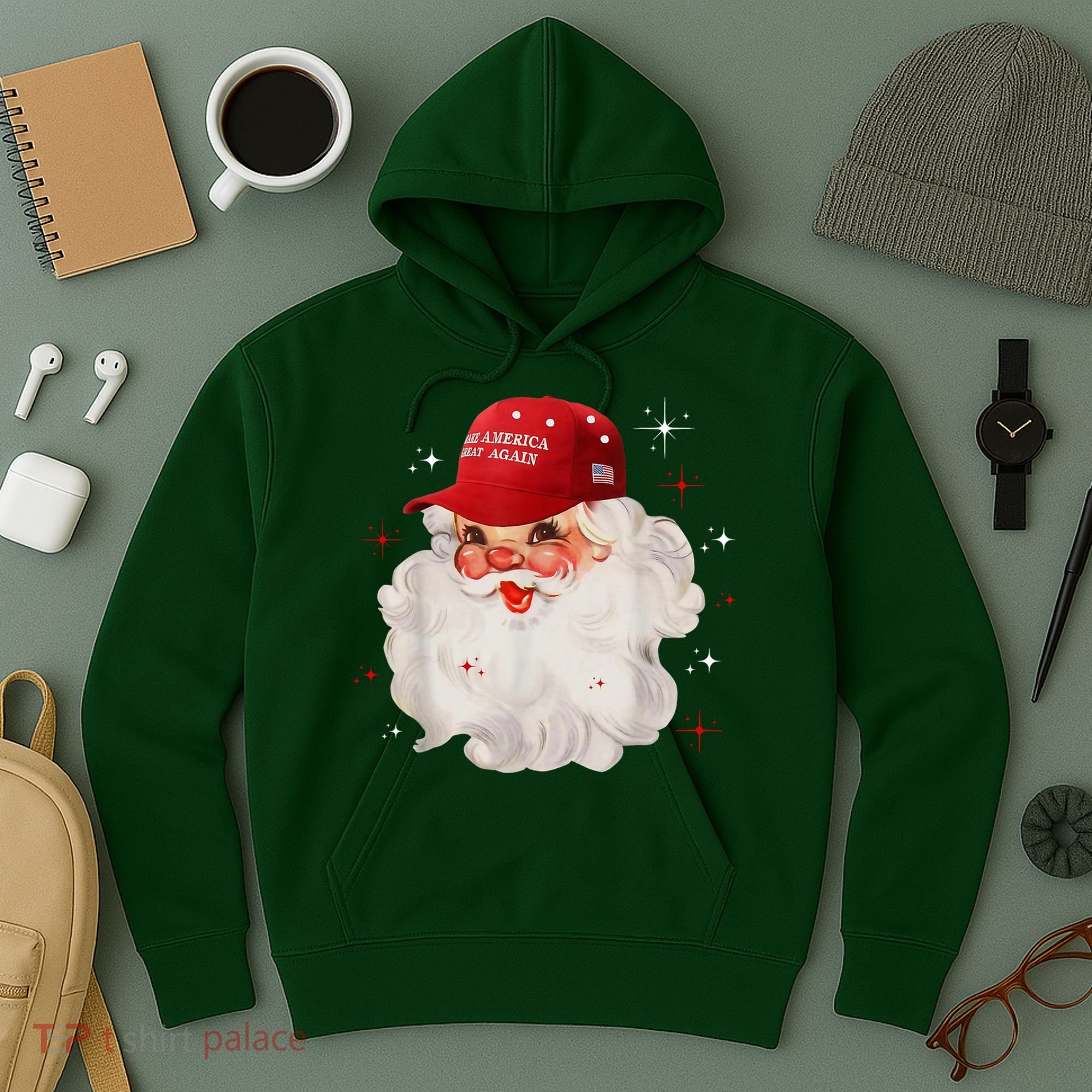 Make America Great Again Pro Trump Santa Christmas Hoodie