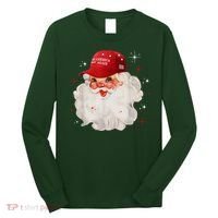Make America Great Again Pro Trump Santa Christmas Long Sleeve Shirt thumb 0
