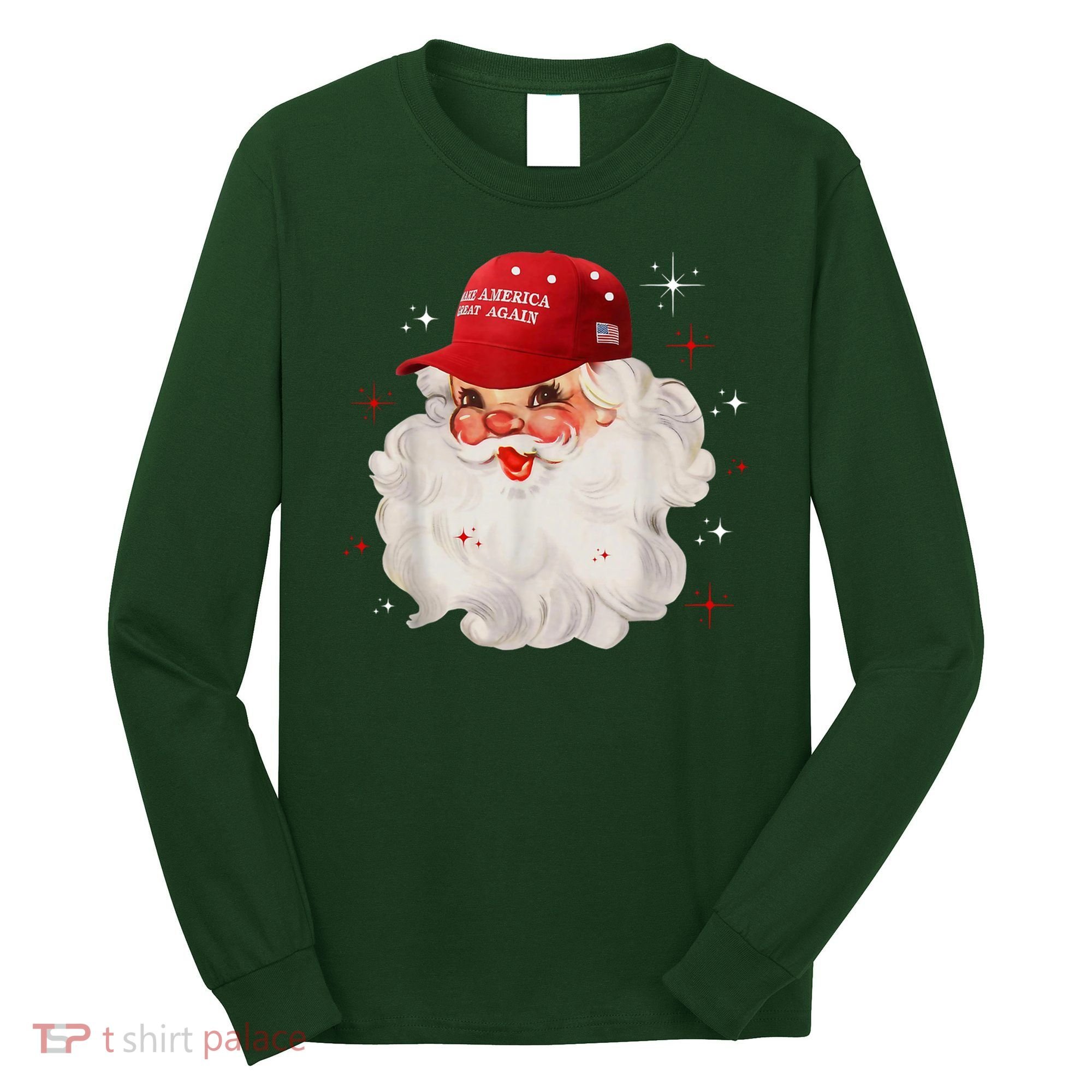 Make America Great Again Pro Trump Santa Christmas Long Sleeve Shirt