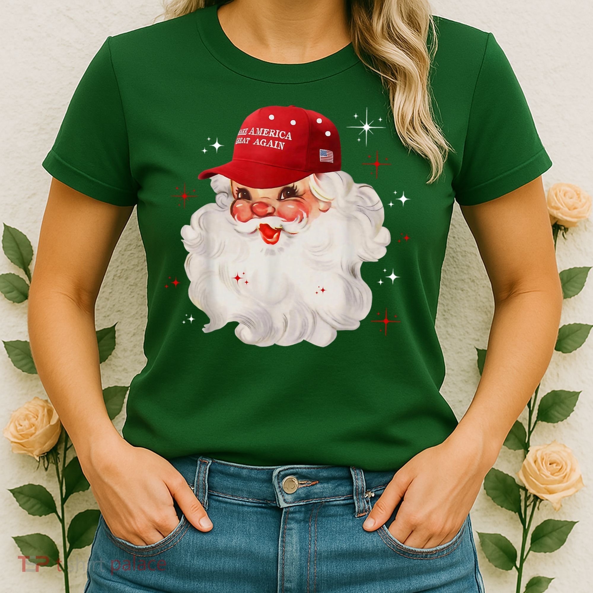 Make America Great Again Pro Trump Santa Christmas Women's T-Shirt