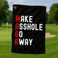 Make Asshole Go Away Golf Towel thumb 1