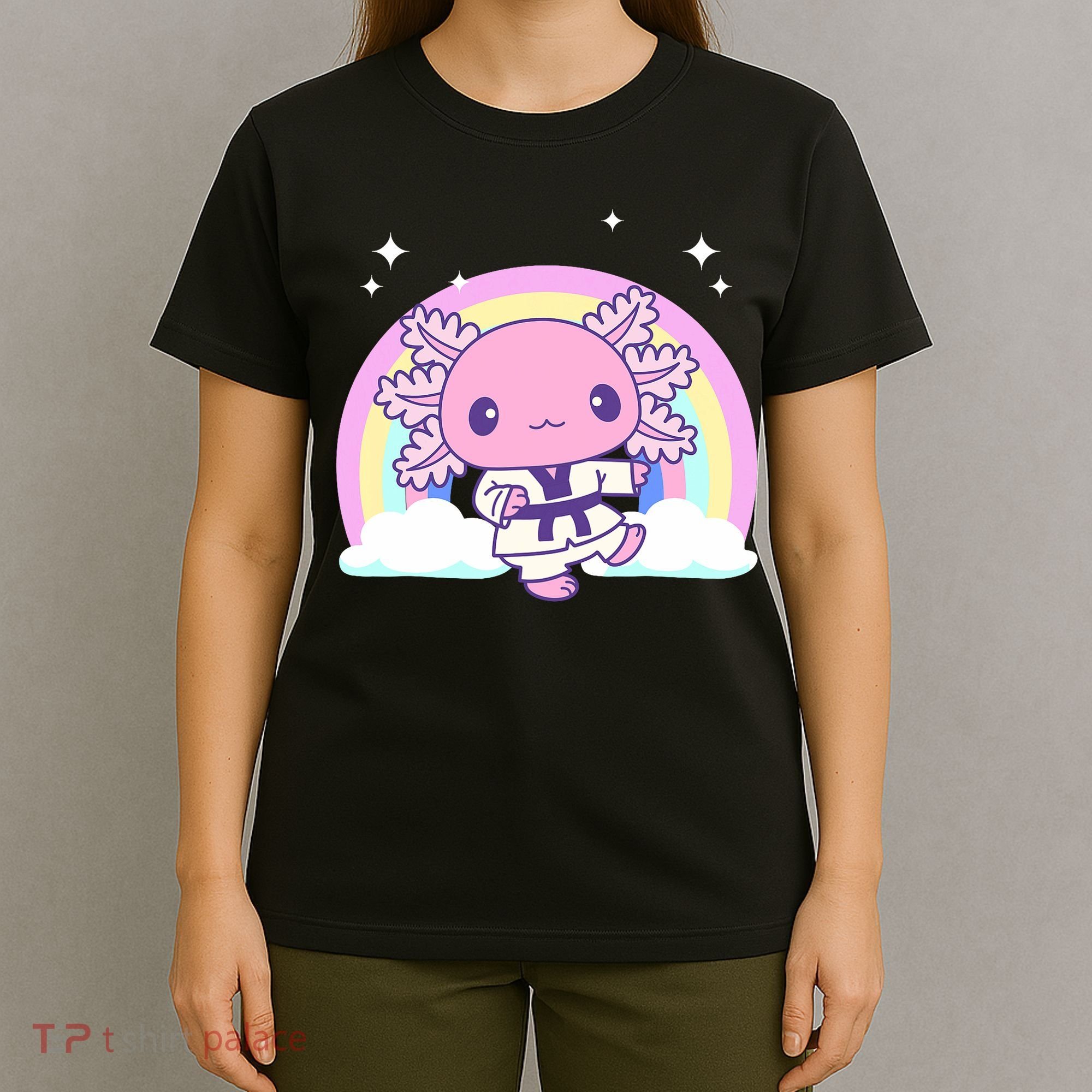 Martial Arts Girl Axolotl - Kawaii Karate, Jujutsu, Judo T-Shirt