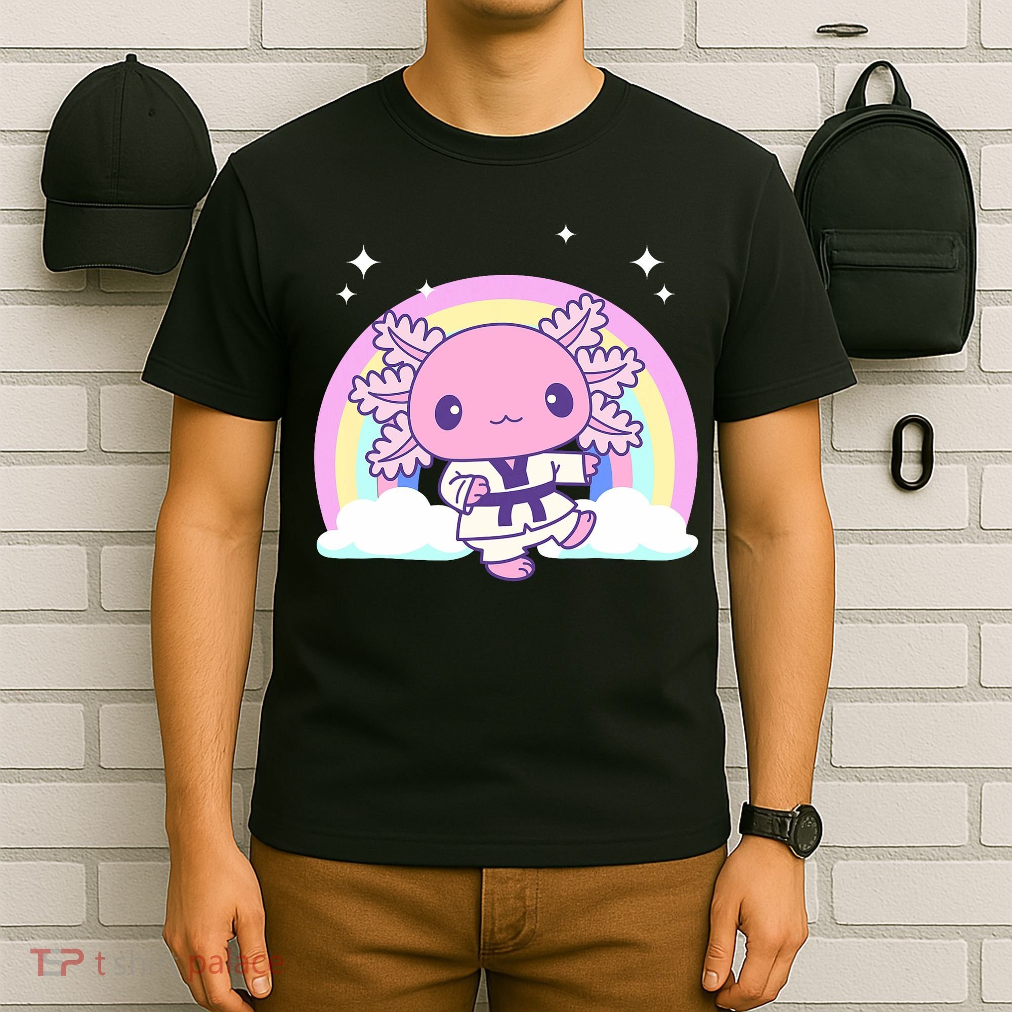 Martial Arts Girl Axolotl - Kawaii Karate, Jujutsu, Judo T-Shirt