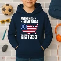 Making America Great Since 1933 Birthday Kids Hoodie thumb 2