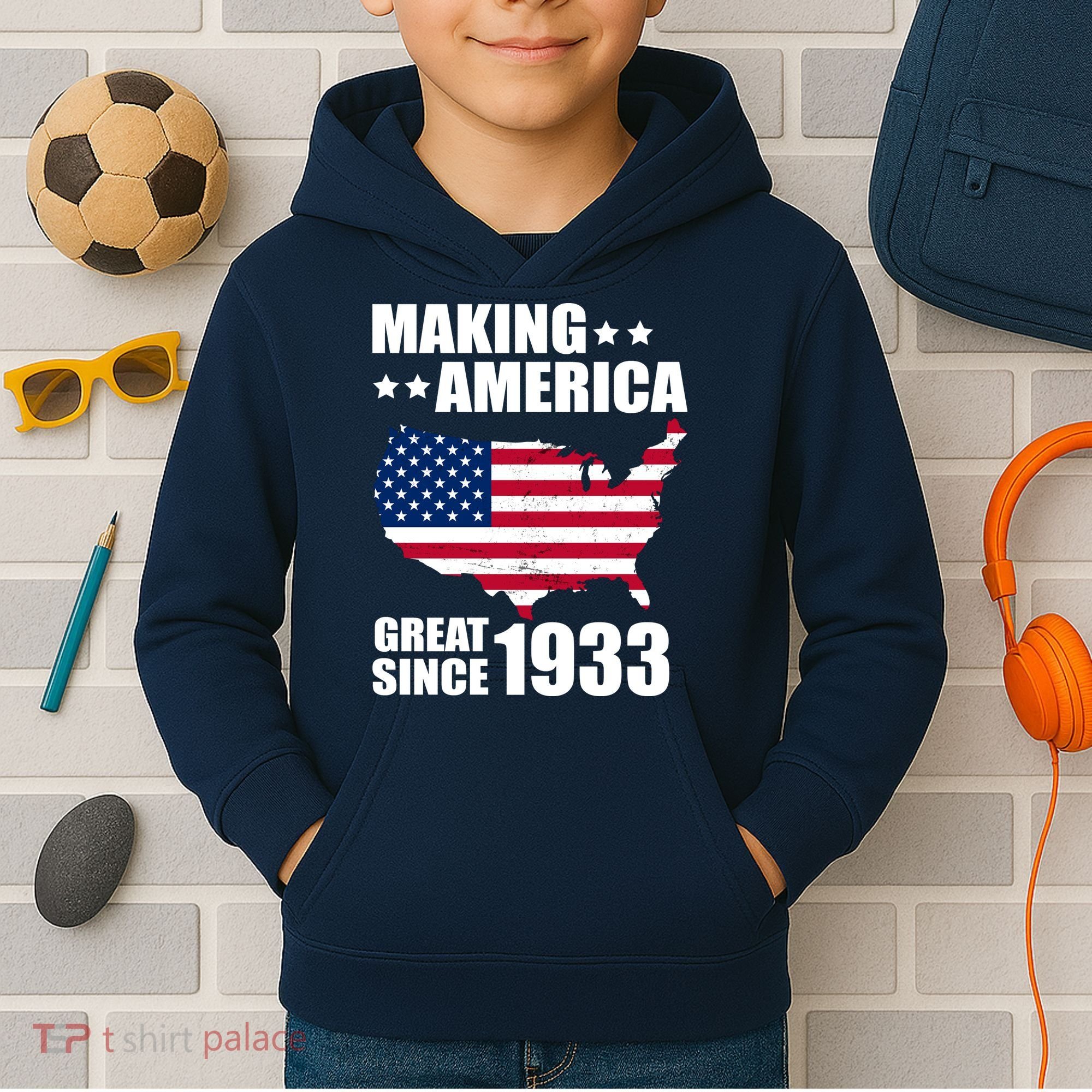 Making America Great Since 1933 Birthday Kids Hoodie