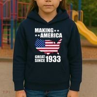 Making America Great Since 1933 Birthday Kids Hoodie thumb 3