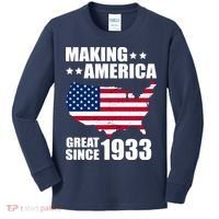 Making America Great Since 1933 Birthday Kids Long Sleeve Shirt thumb 0