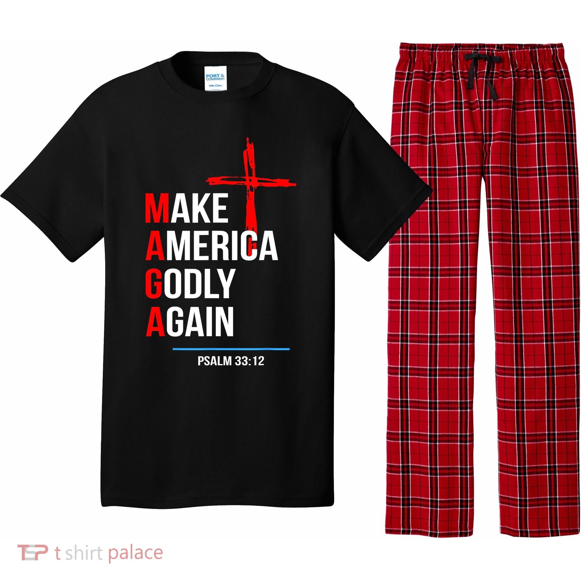 Make America Godly Again Psalm 33 12 Pajama Set