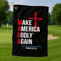 Make America Godly Again Psalm 33 12 Golf Towel thumb 1