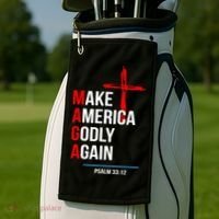 Make America Godly Again Psalm 33 12 Golf Towel thumb 2
