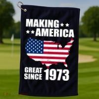 Making America Great Since 1973 Birthday Golf Towel thumb 1