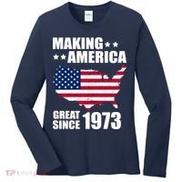 Making America Great Since 1973 Birthday Women's Long Sleeve Shirt thumb 0