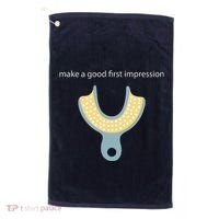 Make A Good First Dental Impression Funny Dentist Golf Towel thumb 0