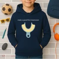 Make A Good First Dental Impression Funny Dentist Kids Hoodie thumb 2