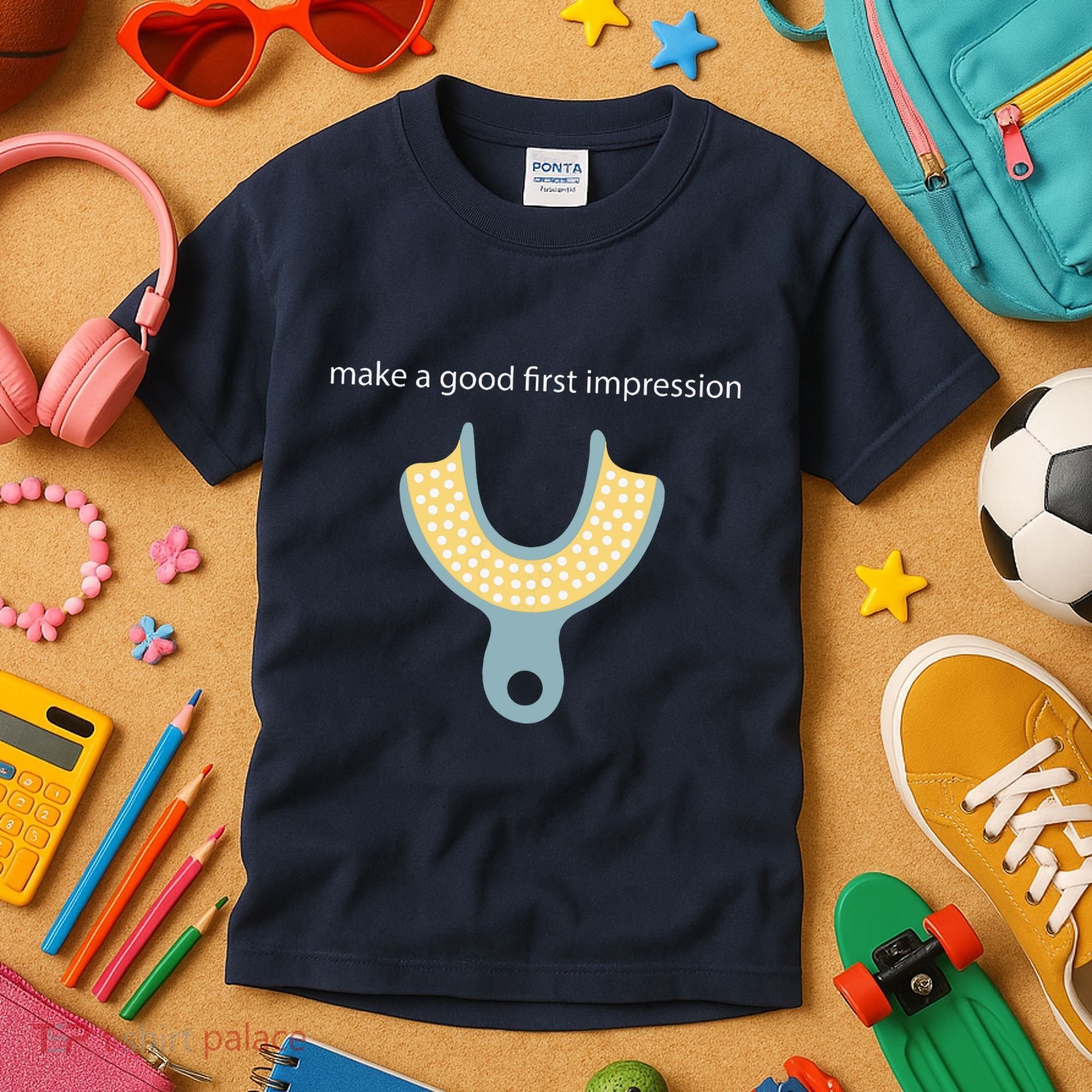 Make A Good First Dental Impression Funny Dentist Kids T-Shirt
