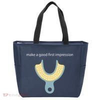 Make A Good First Dental Impression Funny Dentist Tote Bag thumb 0
