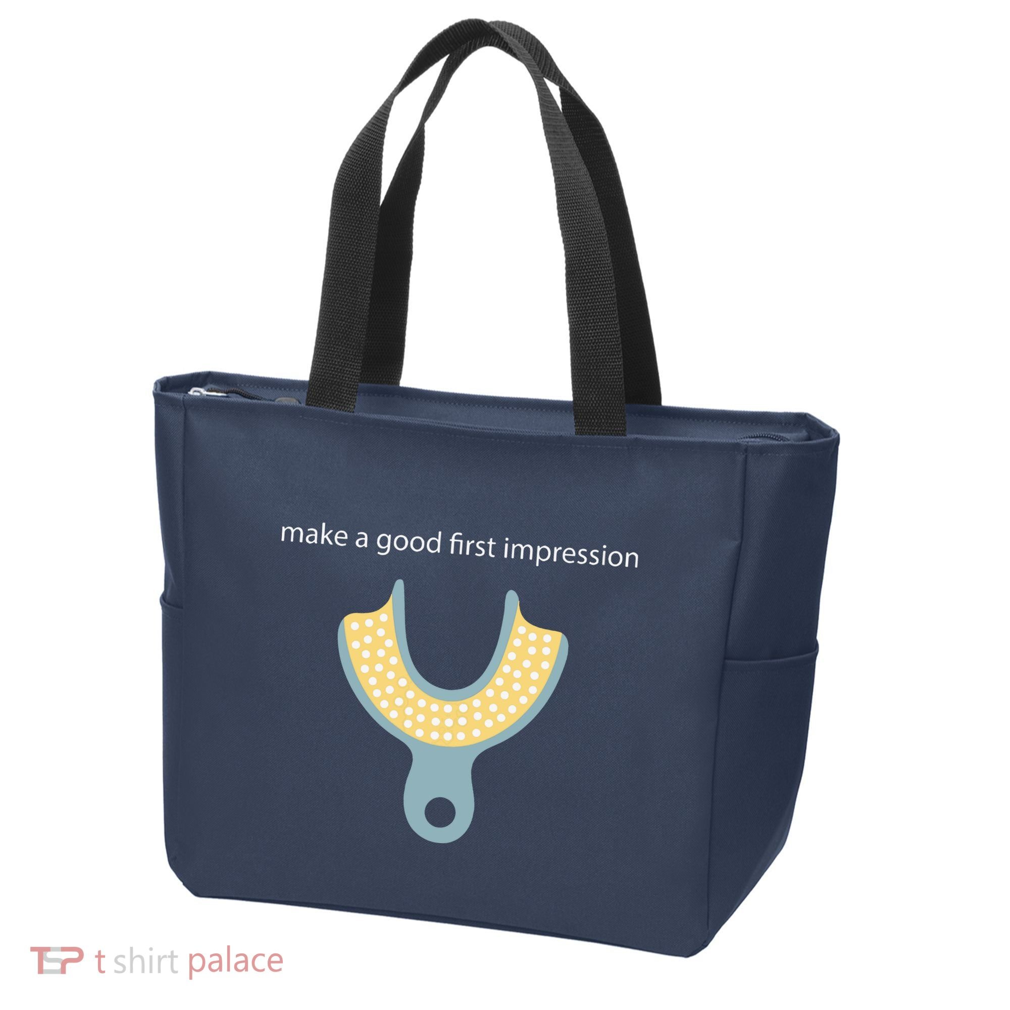 Make A Good First Dental Impression Funny Dentist Tote Bag