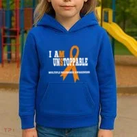 Ms Awareness Gift I Am Unstoppable Ms Gift Kids Hoodie thumb 3