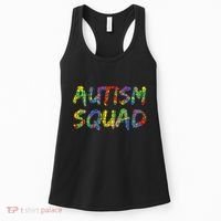 Matching Autism Gifts For Family Puzzle Art Autism Squad Women's Tank Top thumb 0