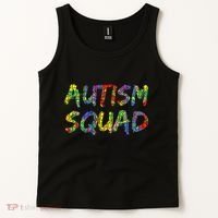 Matching Autism Gifts For Family Puzzle Art Autism Squad Tank Top thumb 2