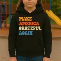 Make America Grateful Again Thanksgiving Patriotic July 4th Kids Hoodie thumb 3