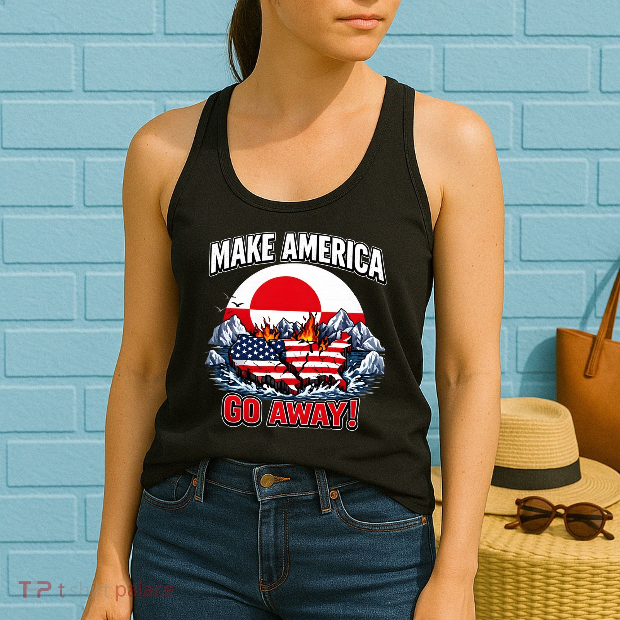 Make America Go Away Greenland Not For Sale  Women's Tank Top
