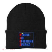 Morons Are Governing America Funny Trump 2024 (5) Beanie thumb 0