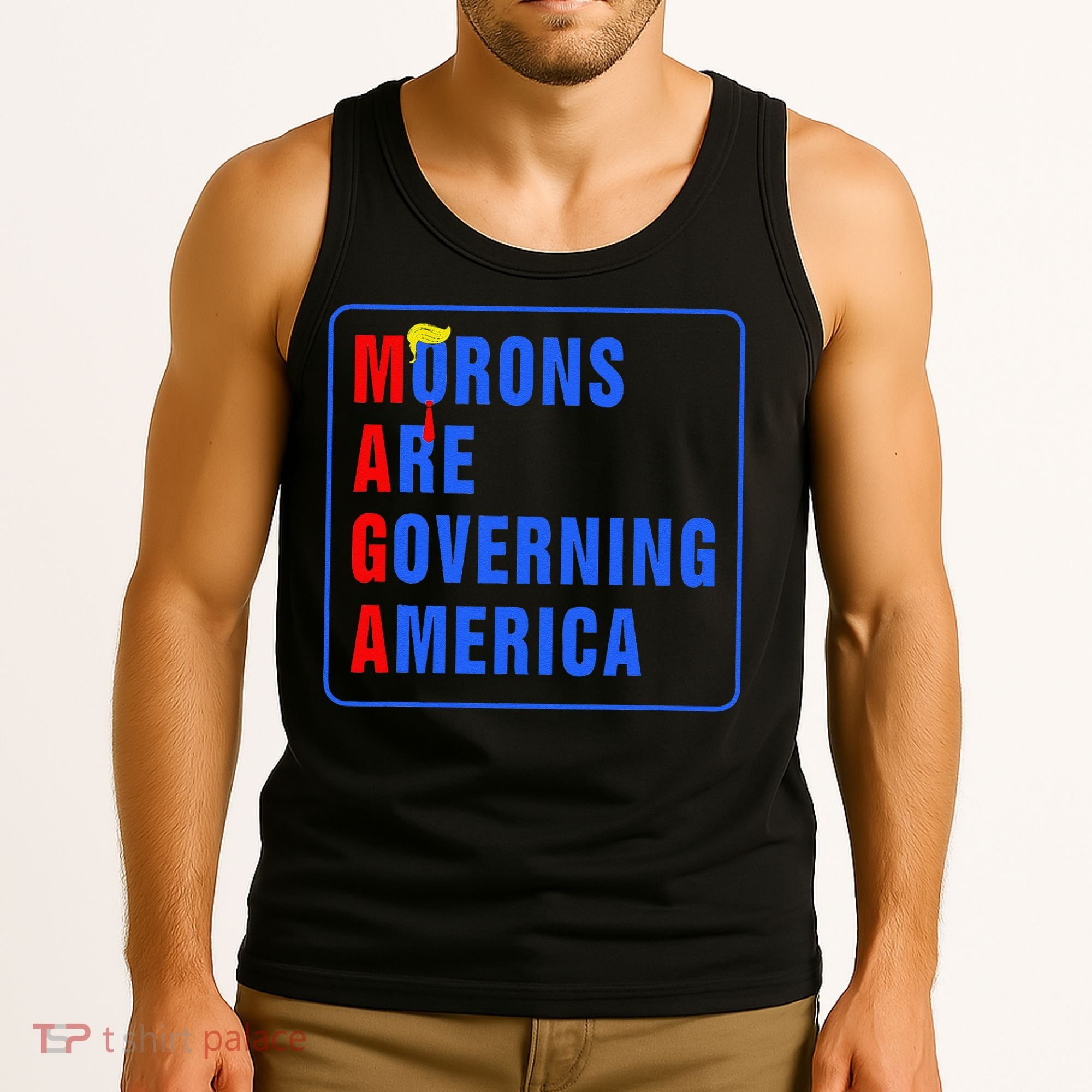 Morons Are Governing America Funny Trump 2024 (5) Tank Top