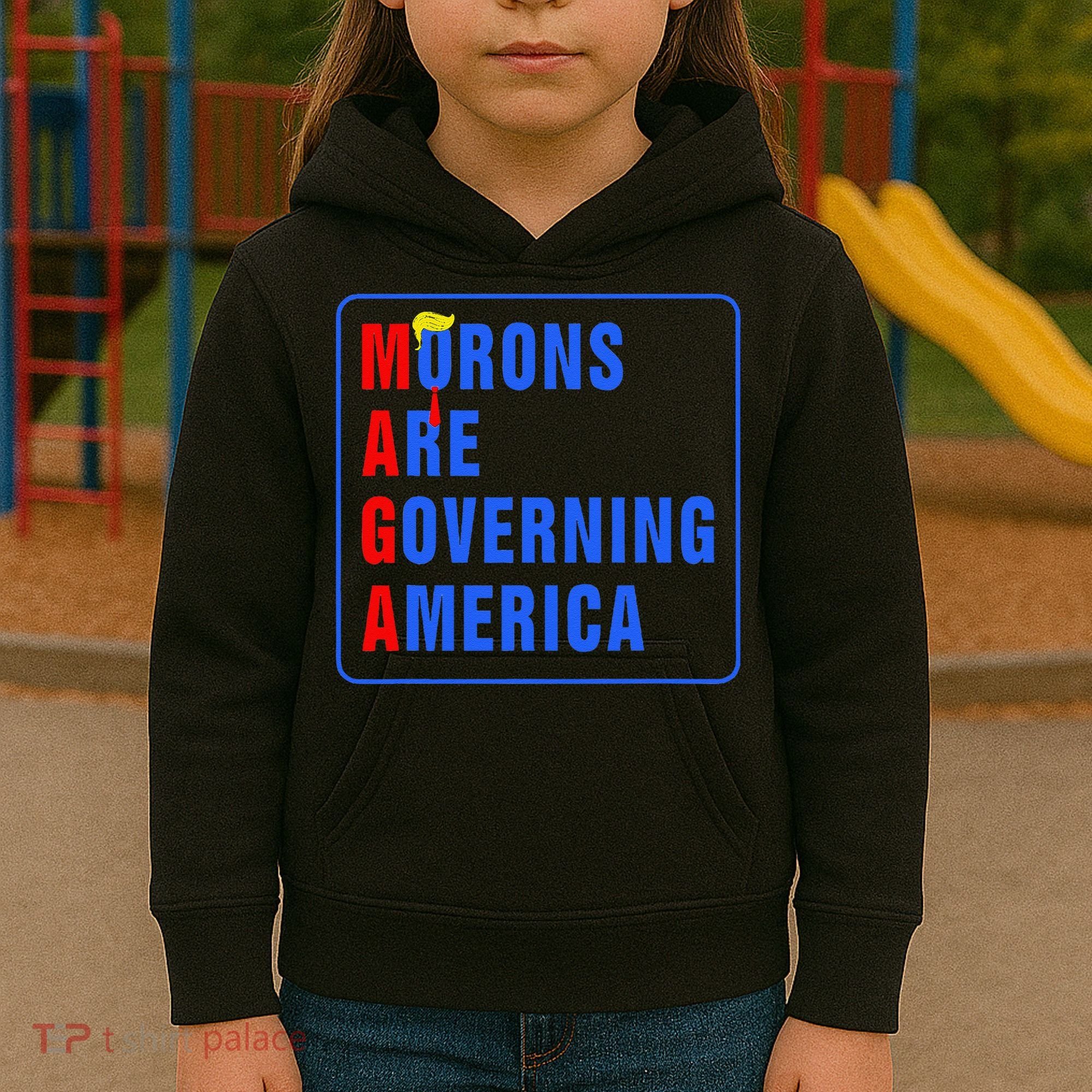 Morons Are Governing America Funny Trump 2024 (5) Kids Hoodie