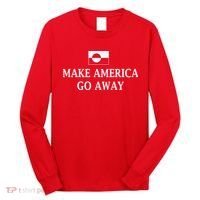 Make America Go Away Greenland Flag Anti-MAGA Long Sleeve Shirt thumb 0