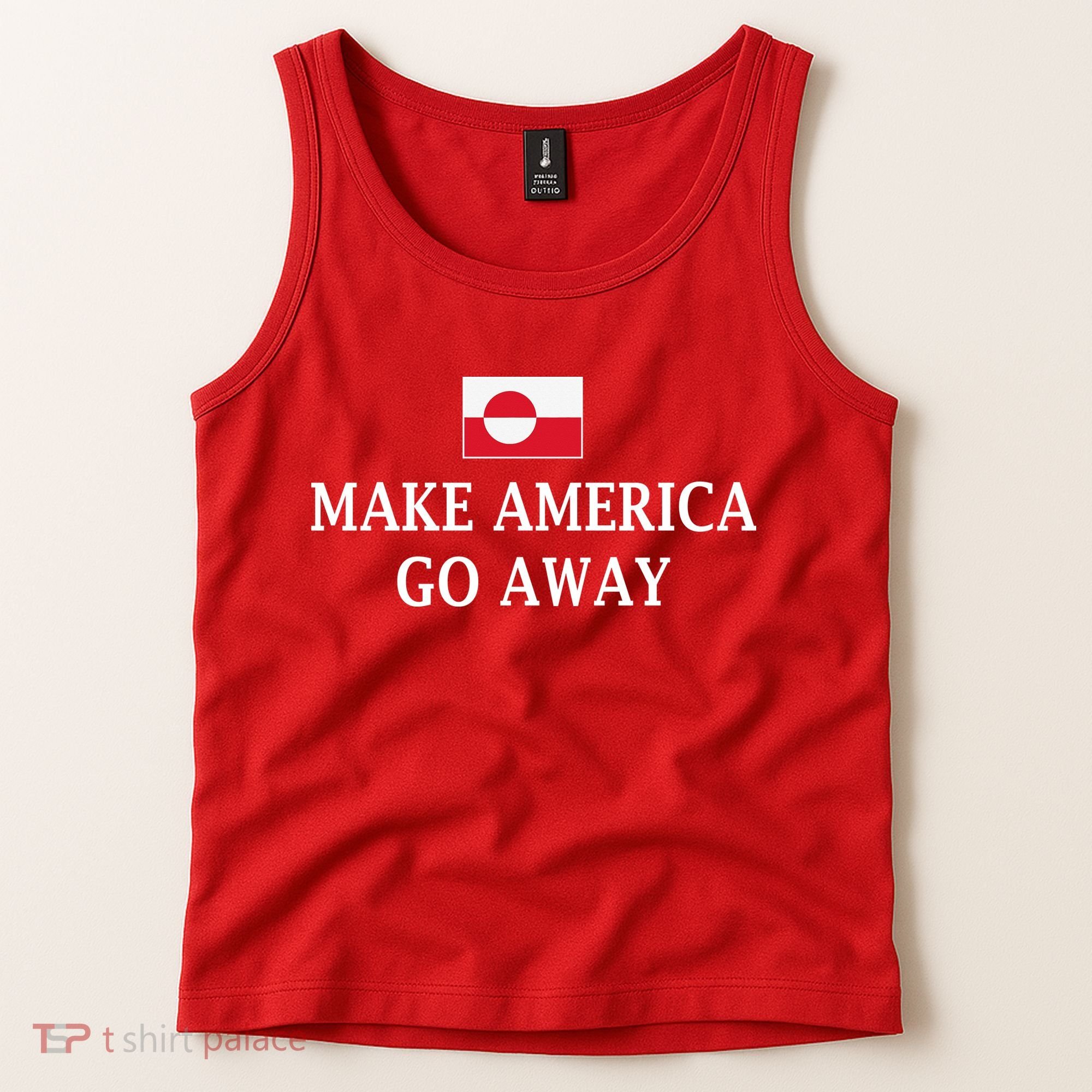 Make America Go Away Greenland Flag Anti-MAGA Tank Top