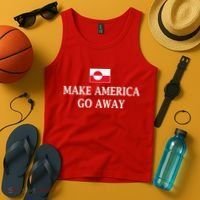Make America Go Away Greenland Flag Anti-MAGA Tank Top thumb 4