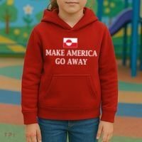 Make America Go Away Greenland Flag Anti-MAGA Kids Hoodie thumb 3