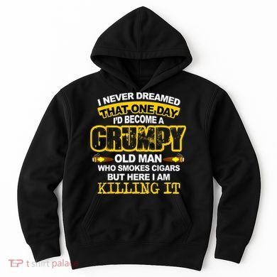Mens A Grumpy Old Man Who Smokes Cigars T Cigar Lover Hoodie