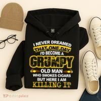 Mens A Grumpy Old Man Who Smokes Cigars T Cigar Lover Hoodie thumb 4