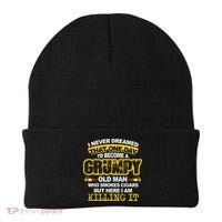 Mens A Grumpy Old Man Who Smokes Cigars T Cigar Lover Beanie thumb 0