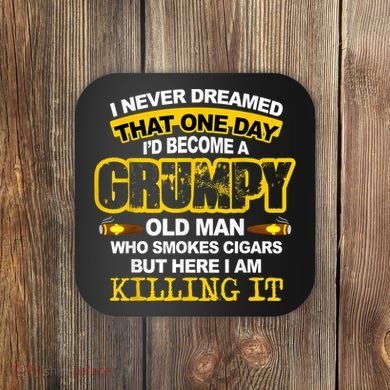 Mens A Grumpy Old Man Who Smokes Cigars T Cigar Lover Coaster