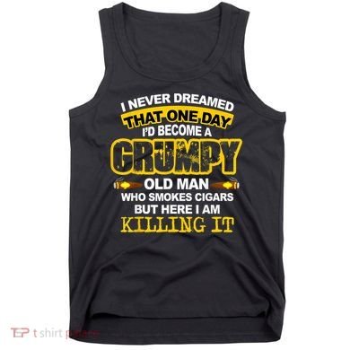Mens A Grumpy Old Man Who Smokes Cigars T Cigar Lover Tank Top