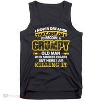 Mens A Grumpy Old Man Who Smokes Cigars T Cigar Lover Tank Top thumb 0